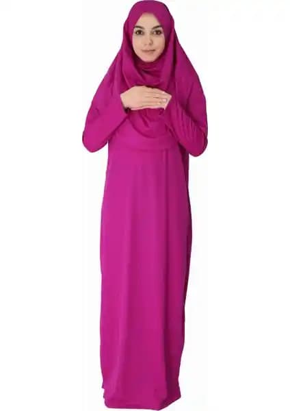 Zehranaz Marka Kadın Namaz Elbisesi Açık Mürdüm Renkli, Rahat ve Şık Tasarım