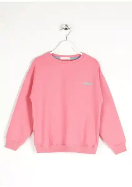 Zepkids Kız Çocuk Renkli Nakışlı Sweatshirt Günlük Kullanım ve Şıklık İçin Uygun