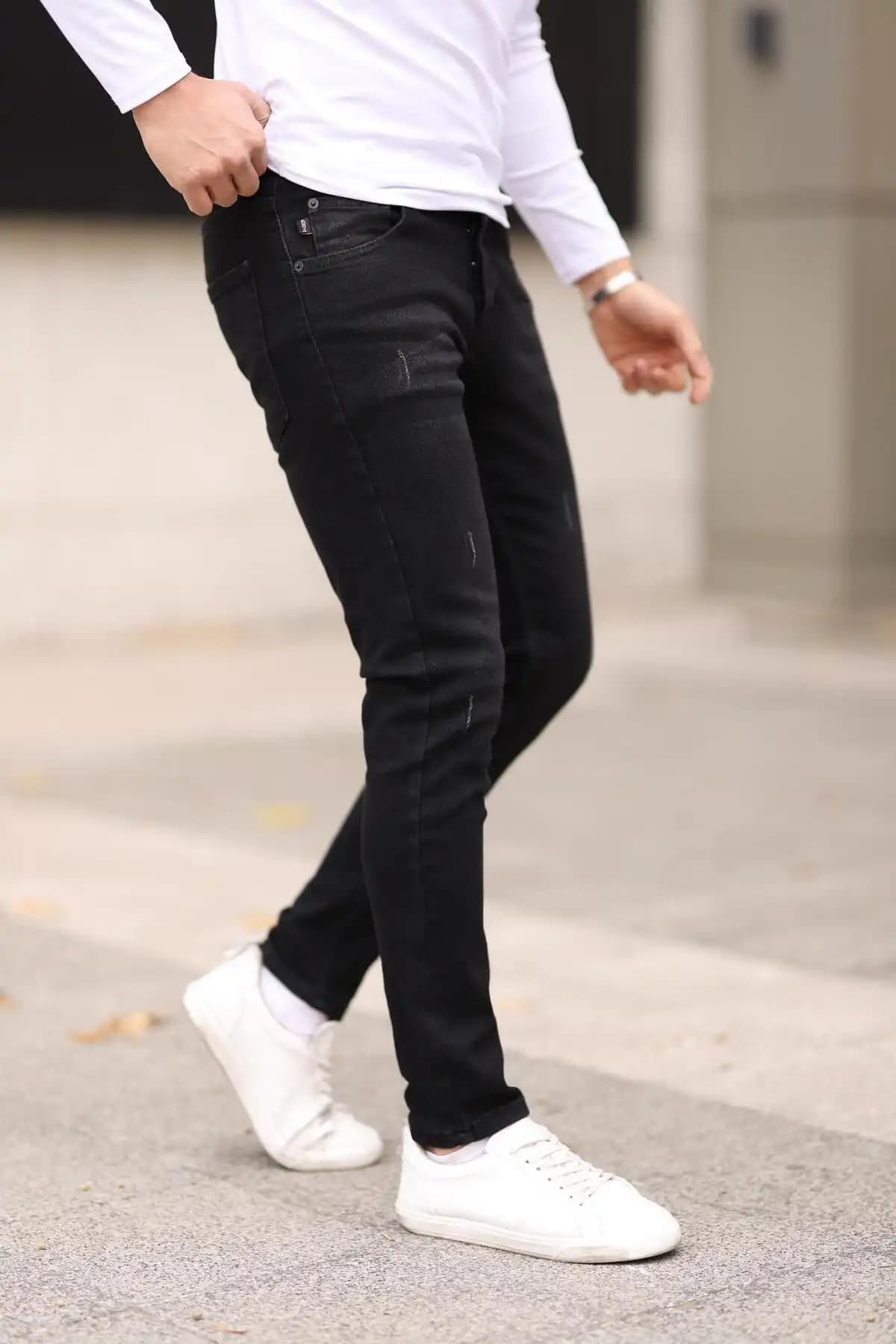 Dr Dnm Remix Siyah Slim Fit Jean Pantolon Erkekler İçin Modern ve Şık Tasarım