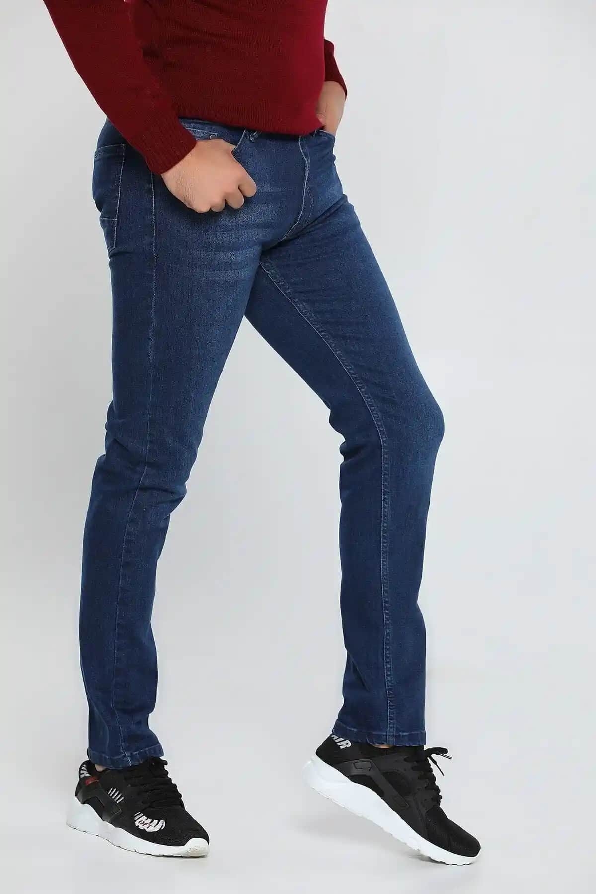 Erkekler İçin Likralı Slim Fit Kot Pantolon Modern ve Şık Tasarım Özellikleri