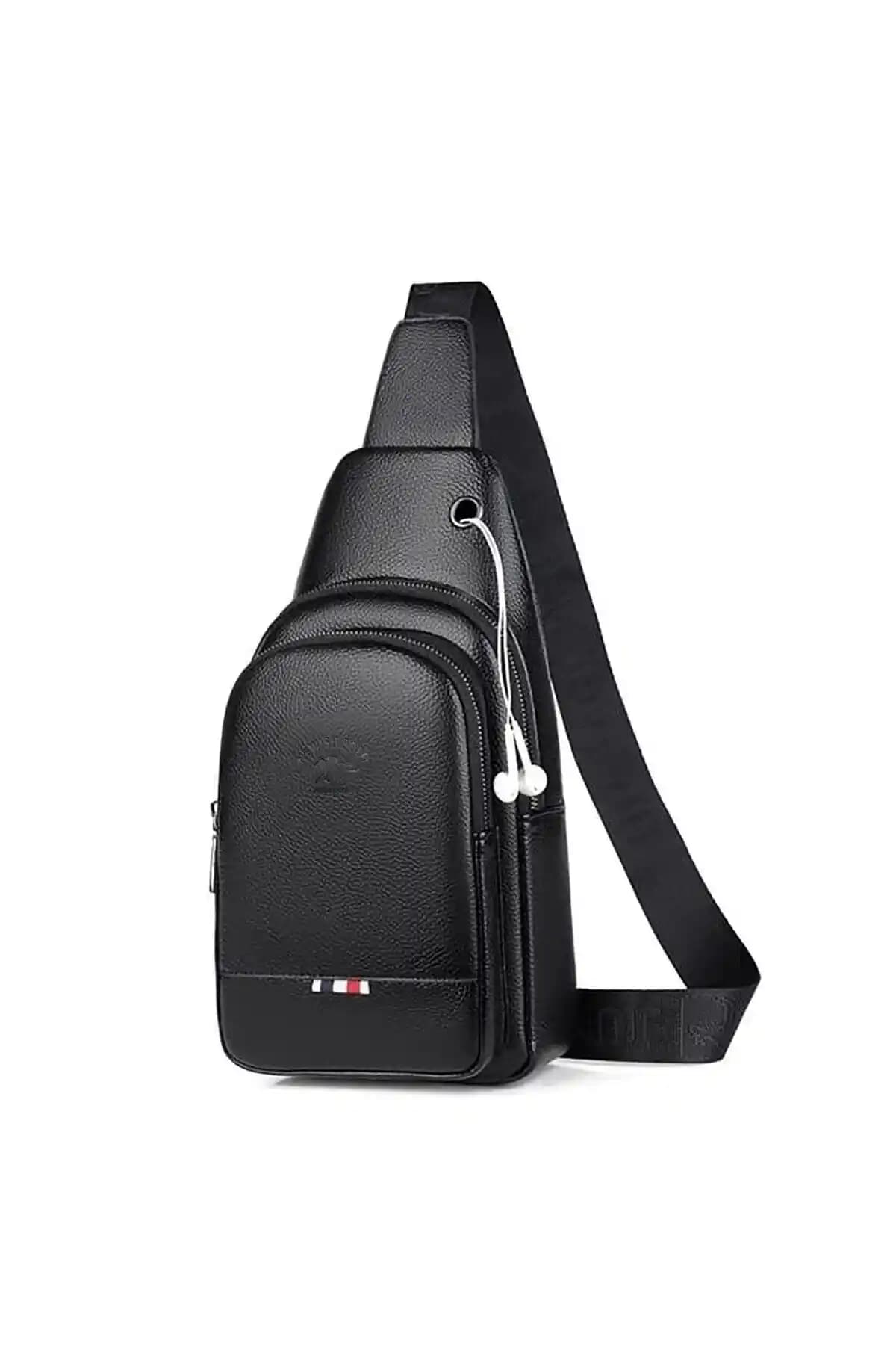 Modern ve Sürdürülebilir Tasarıma Sahip Siyah Vegan Deri Erkek Çantası