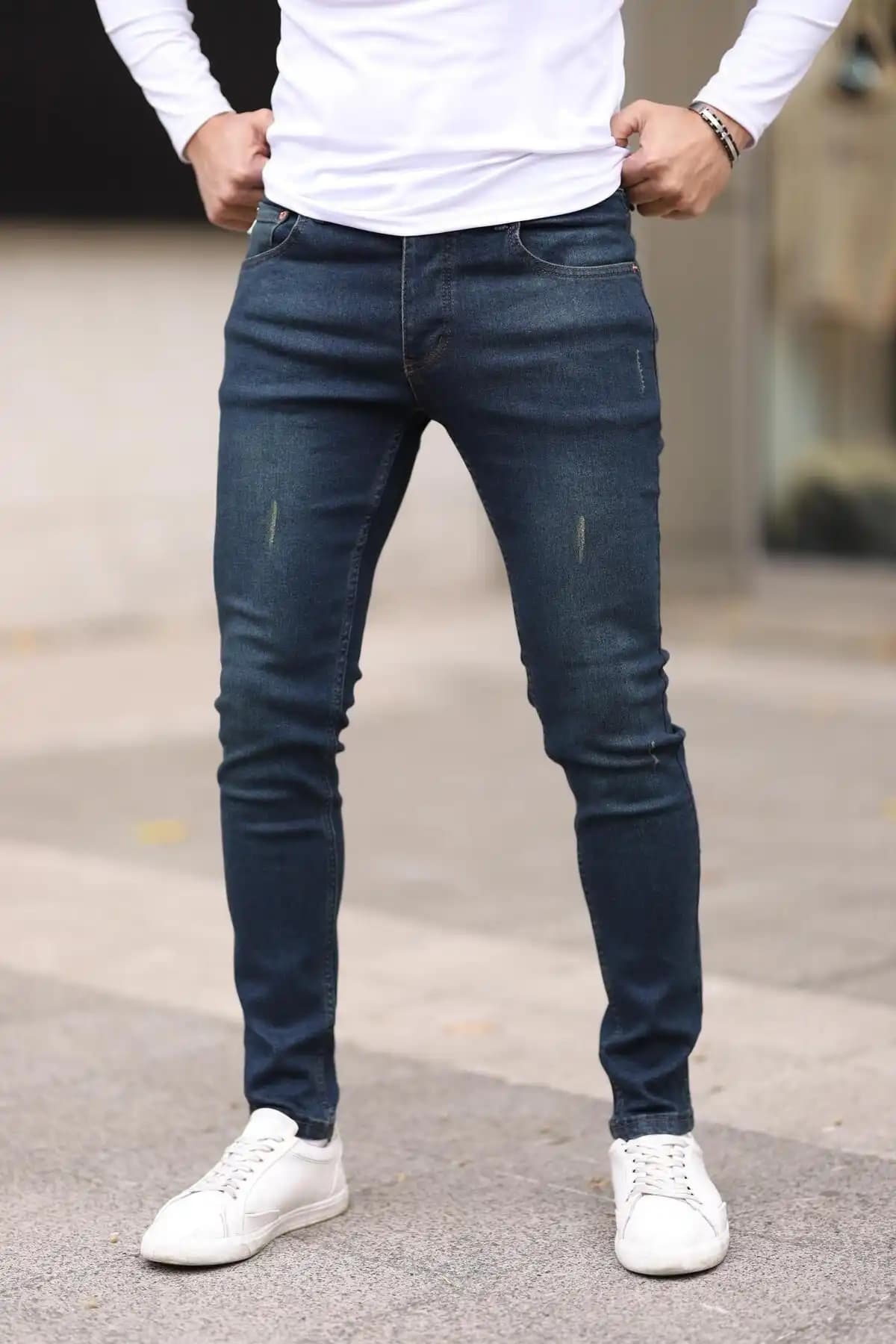 Newtime Skinny Fit Likralı Yeşil Pantolon Modern ve Konforlu Günlük Giyim Seçeneği