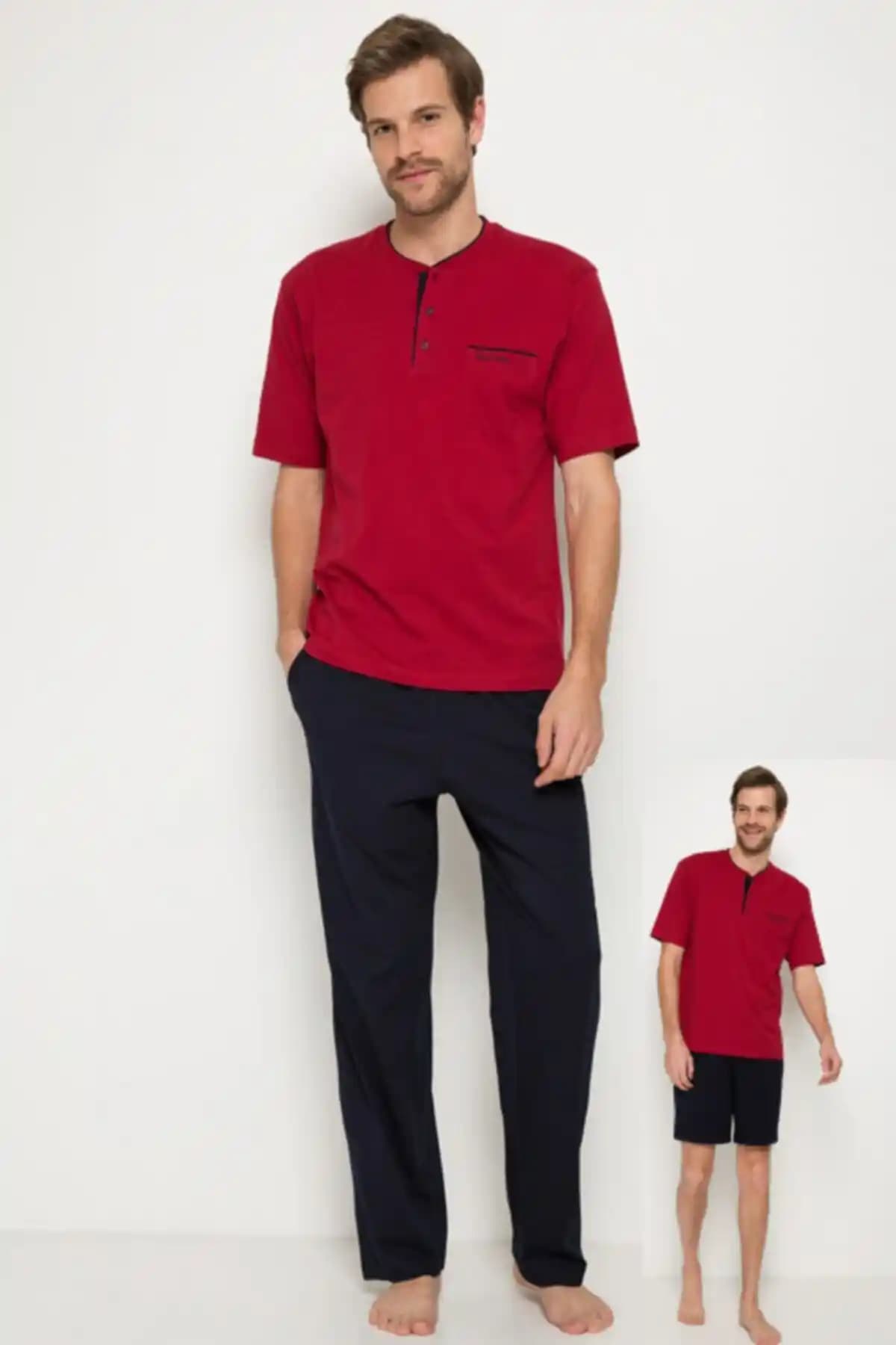 Pierre Cardin Erkek 3'lü Bordo Damat Pijama Takımı Şık ve Rahat Ev Giyim Seçeneği