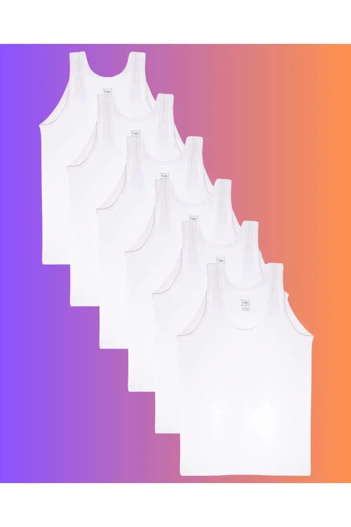 Tutku 6'lı Penye Klasik Beyaz Erkek Atletleri Günlük Rahatlık ve Şıklık İçin Uygun