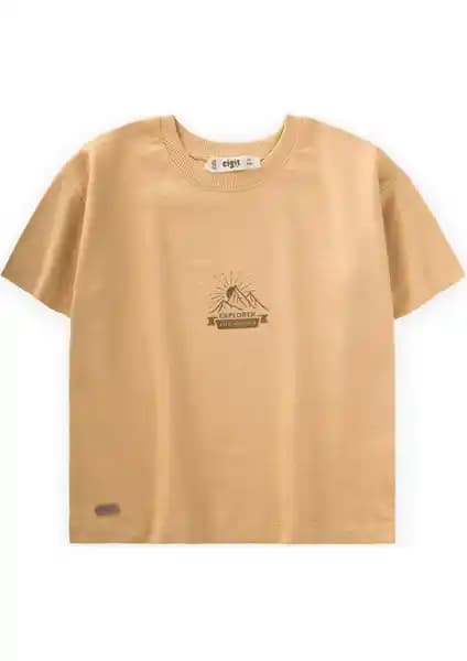 Cigit Dağ Baskılı T-Shirt: 2-10 Yaş Çocuklar İçin Pamuklu ve Rahat Yazlık Tişört