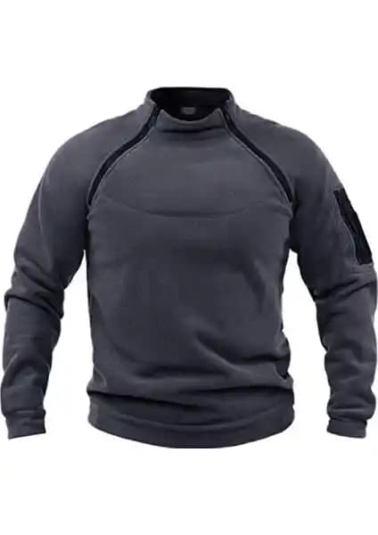 Genius Store Erkek Polar Outdoor Fermuarlı Kombat Tactical Cepli Polar - Soğuk Hava Koruması