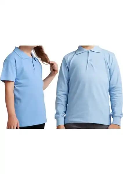 Mavimoure Unisex Polo Yaka 2'Li T-Shirt Seti: Uzun ve Kısa Kollu Seçeneklerle Şıklık