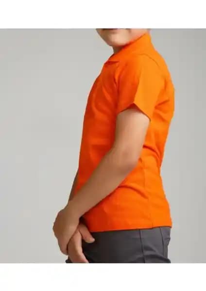 Nacar Çarşı Erkek Çocuk Turuncu Polo Yaka T-Shirt Dayanıklı ve Rahat Tasarım