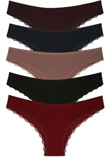 Nicoletta Kadın Külot 5'li Paket Brazilian Bordo: Şıklık ve Konforun Modern Buluşması