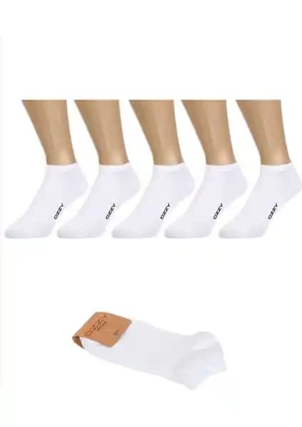 Ozzy Socks 5 Çift Dikişsiz Pamuklu Beyaz Unisex Patik Çorap - Yazlık ve Dayanıklı