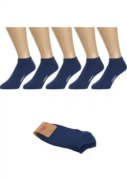 Ozzy Socks 5 Çift Dikişsiz Pamuklu Lacivert Unisex Patik Çorap Yazlık ve Dayanıklı