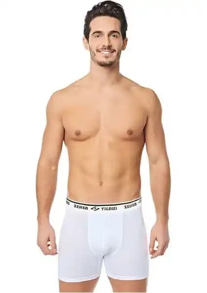 Seher Yıldızı Erkek Likralı Boxer 6'lı Paket - Konforlu ve Esnek İç Giyim