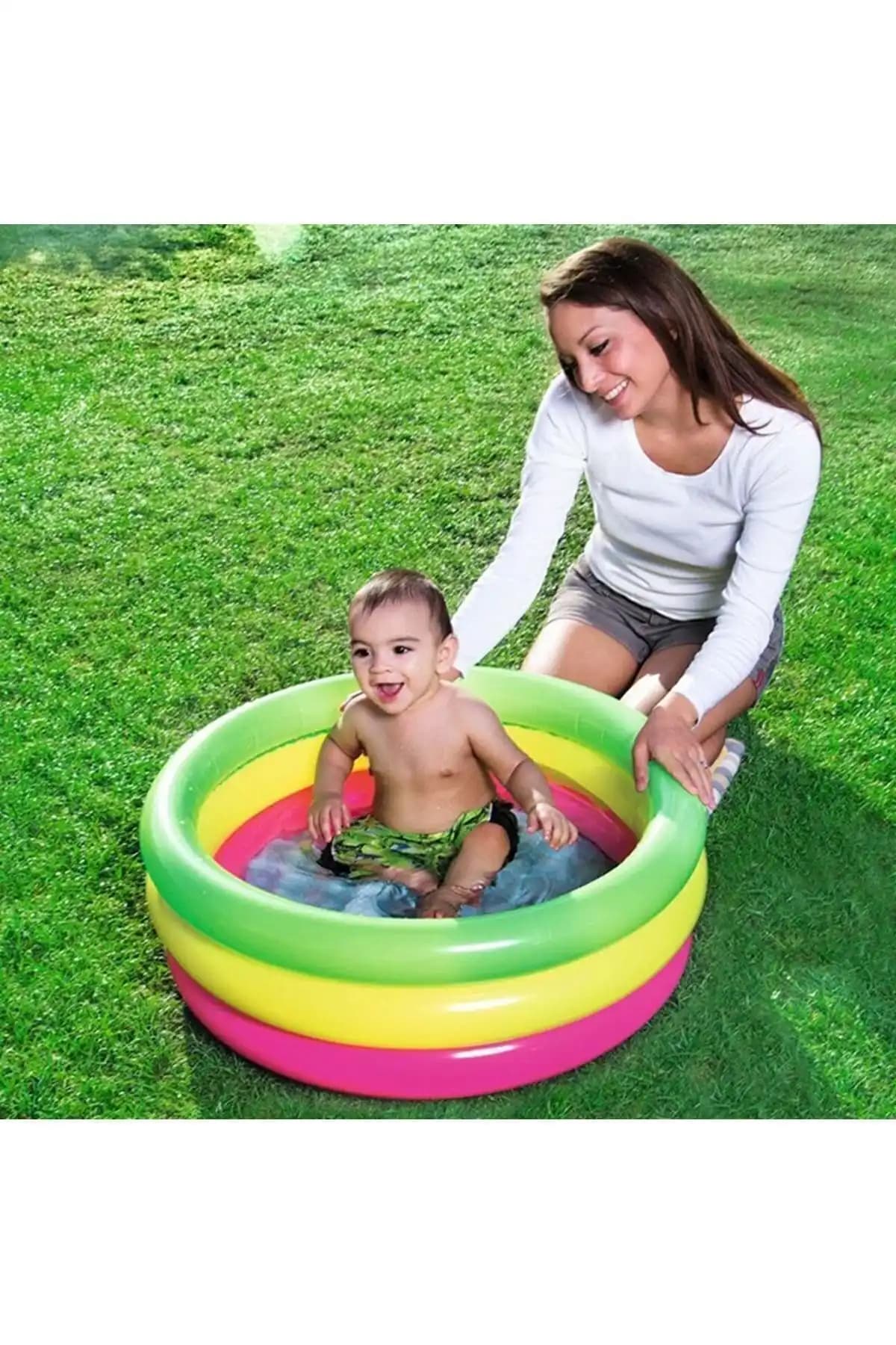 Bestway Unisex Bebek Renkli Şişme Zemin Havuzu 70x24cm Güvenli ve Eğlenceli Yaz Aktivitesi