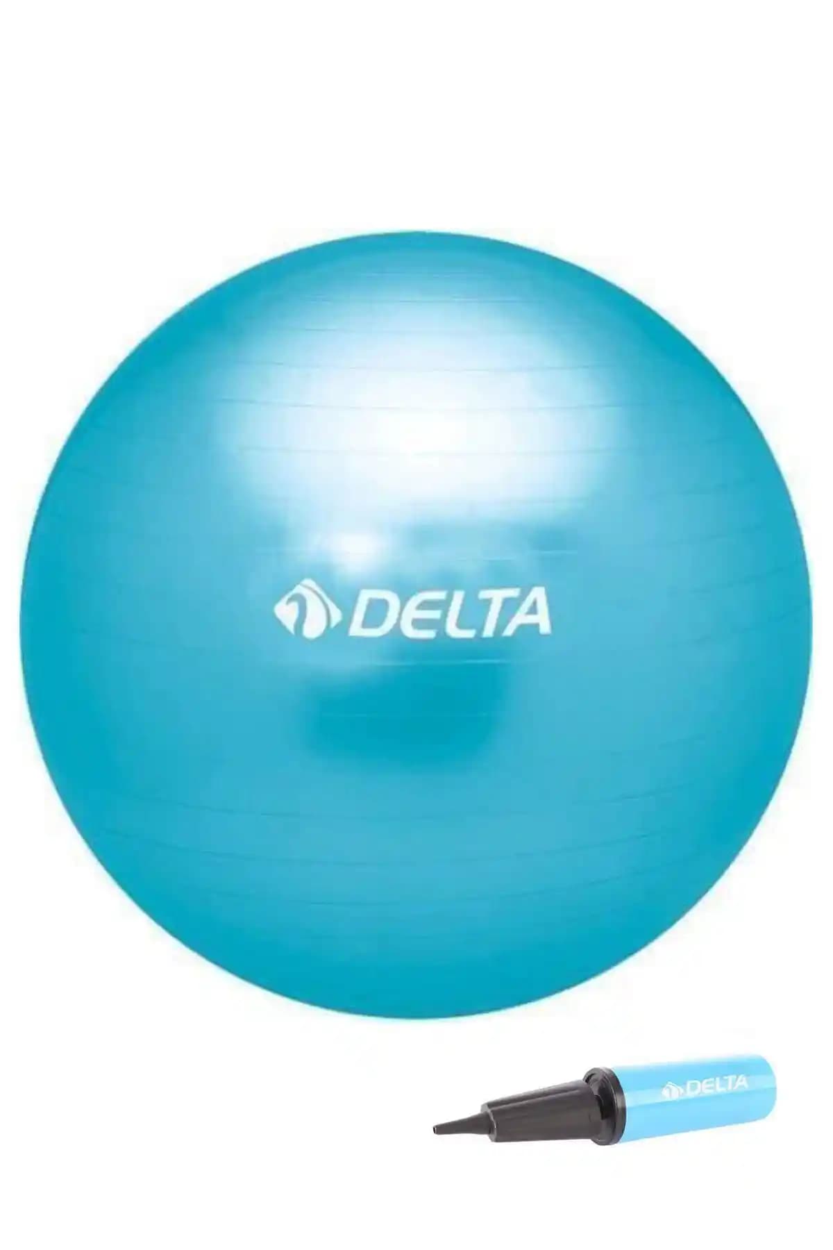 Delta 55 cm Deluxe Mavi Pilates Topu ve Pompa Seti Sağlıklı ve Dinamik Yaşam İçin