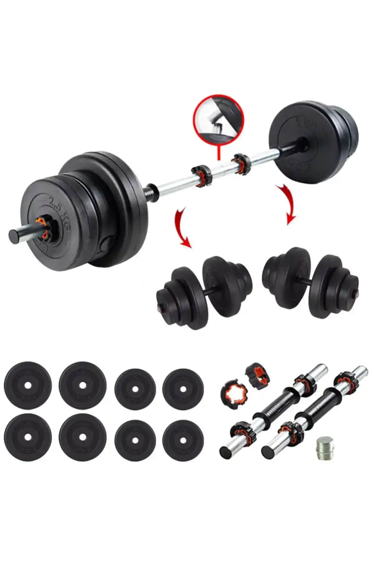 ECG 32 Kg Çok Fonksiyonlu Halter ve Dambıl Seti ile Evde Spor Deneyimini Yükseltin