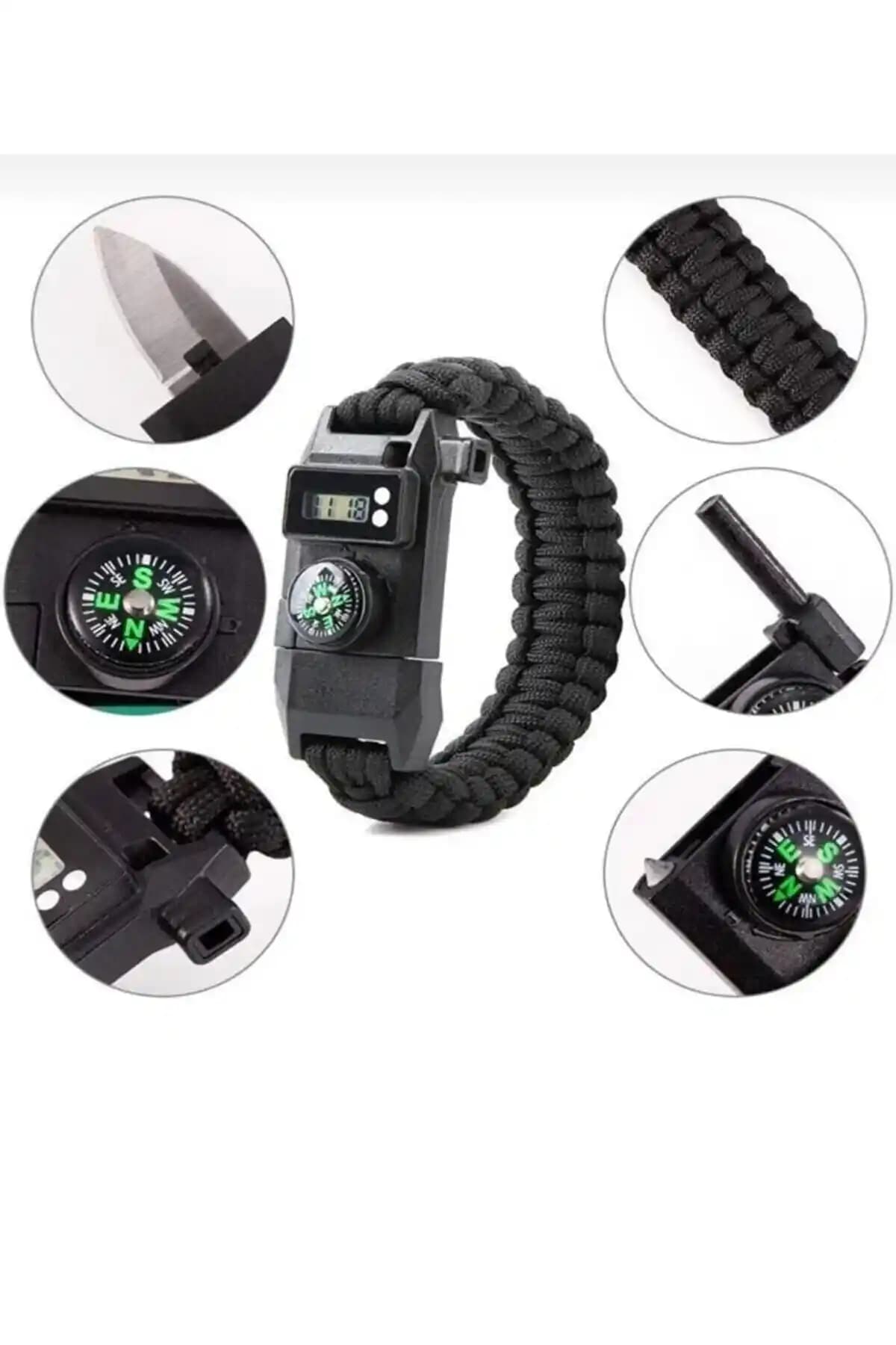 Gelişmiş Çok Fonksiyonlu Paracord Kamp Bilekliği Doğa ve Acil Durumlar İçin Tasarlandı