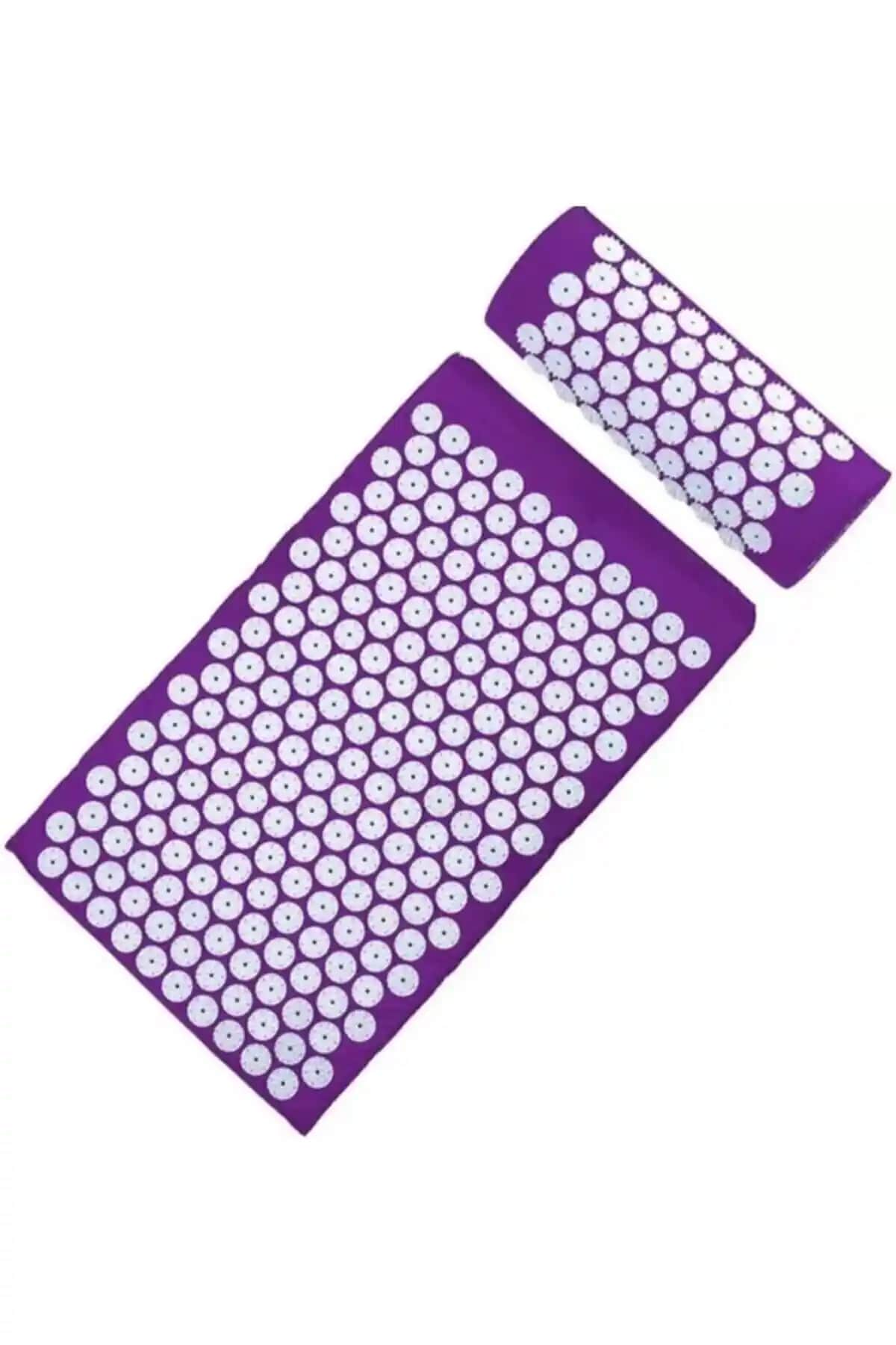 Mor Renkli Akupunktur Masaj Özelliğiyle Rahatlatıcı Yoga Matı - Boyun ve Sırt Ağrısı Çözümü