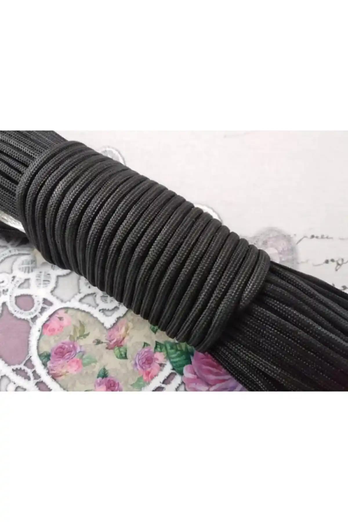 Paracord 10 Metre Siyah 550 4mm 7 Çekirdek Çok Amaçlı Dayanıklı İp