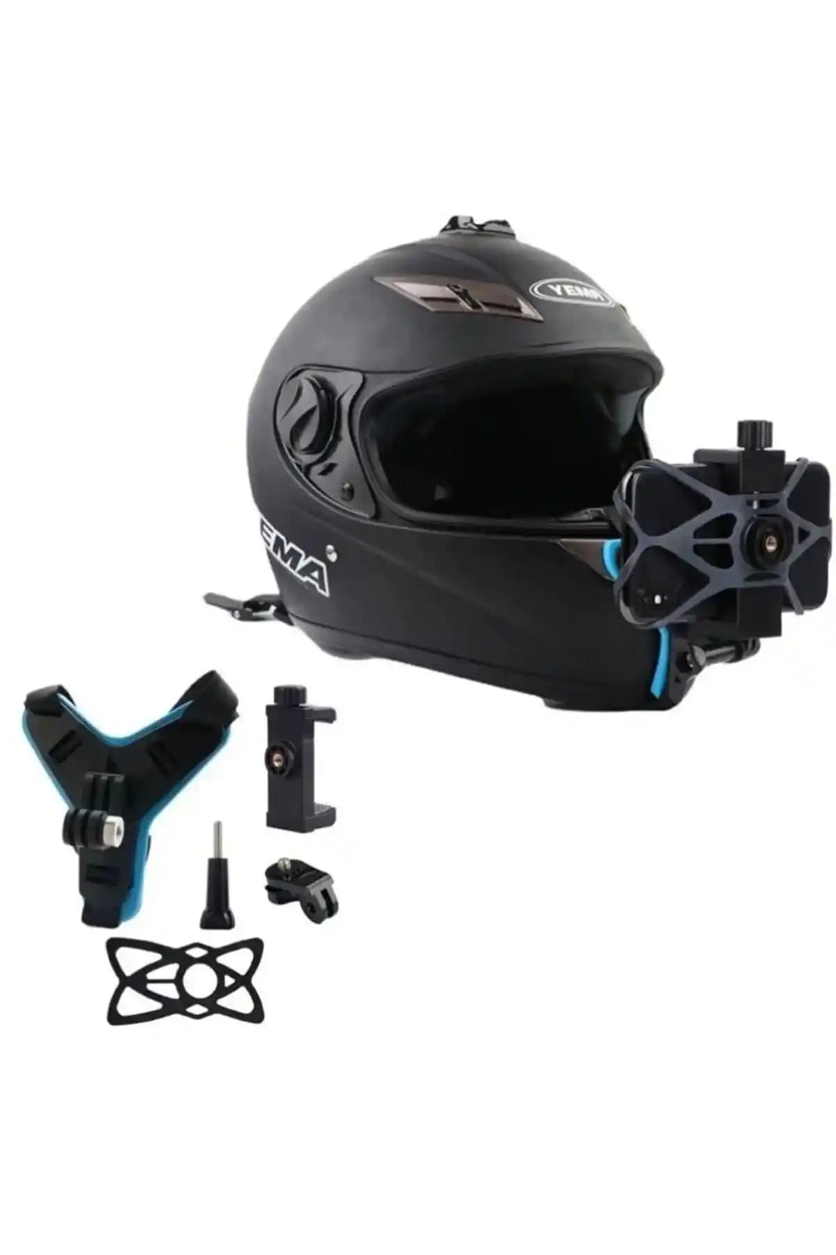 Yıl<dı>rım aksiyon kamera kask tutucu seti dayanıklı ve çok amaçlı kullanım için uygun