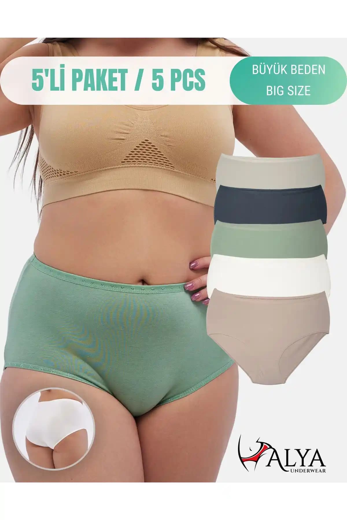 Alya Underwear Kadın Büyük Beden Yüksek Bel Konforlu ve Şık Külotlar