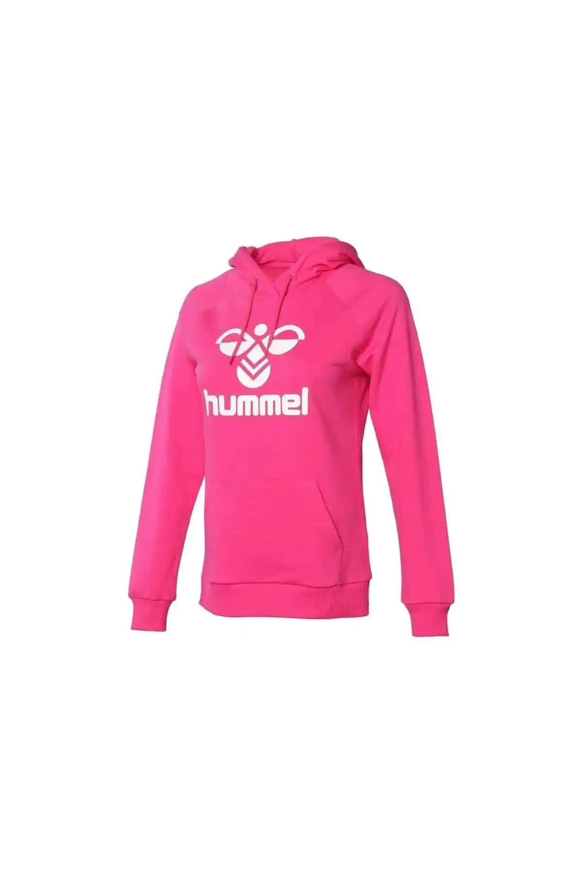 Hummel Billund Kadın Pembe Kapüşonlu Sweatshirt Günlük Şıklık ve Konfor Sunar