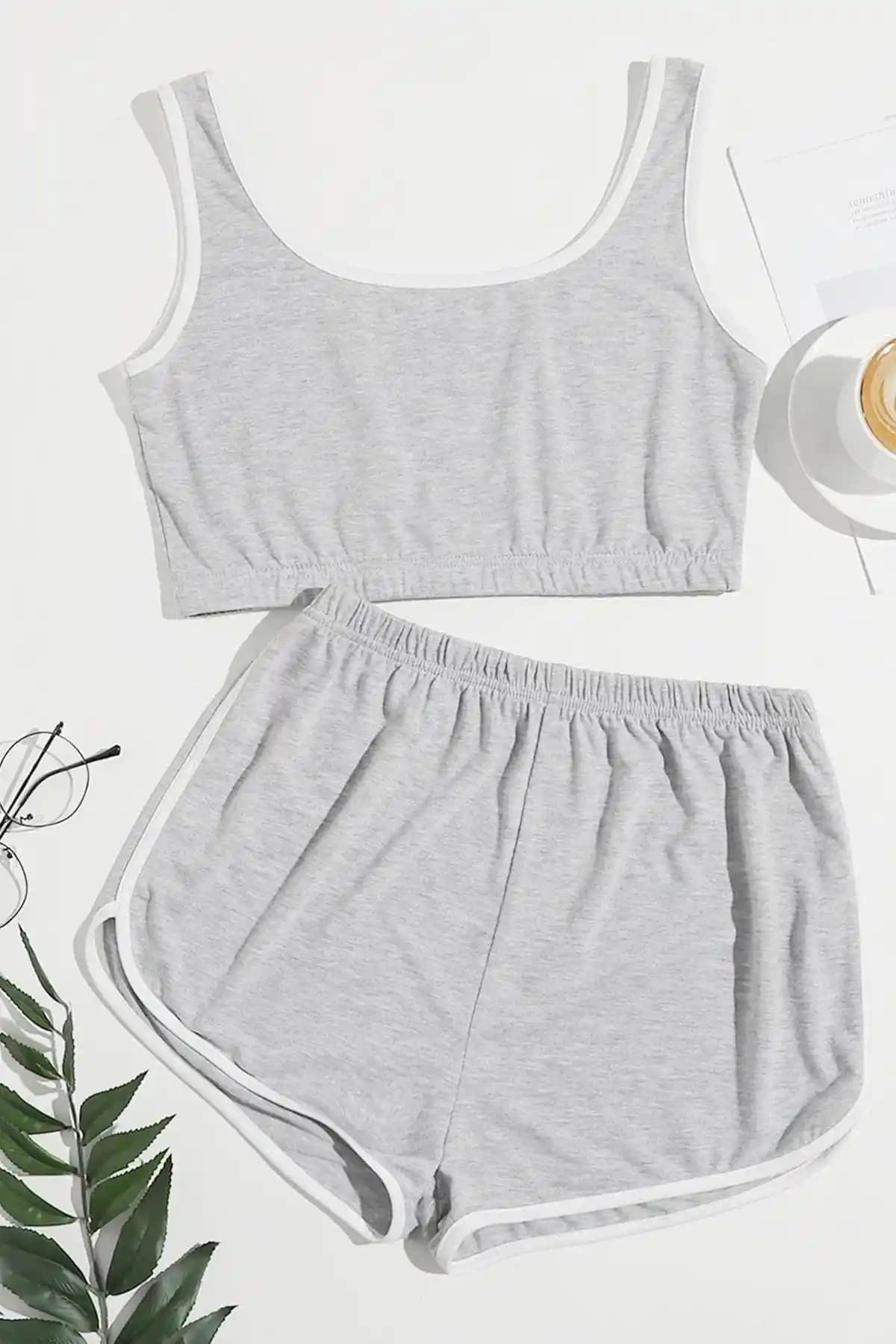 İmoda Kadın Gri ve Siyah Askılı Pamuklu Pijama Takımları Karşılaştırması