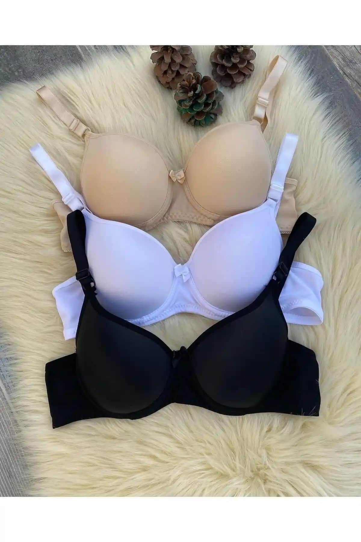 Kadın Balenli Dolgulu 3'lü Sütyen Takımı Konfor ve Şıklık Bir Arada