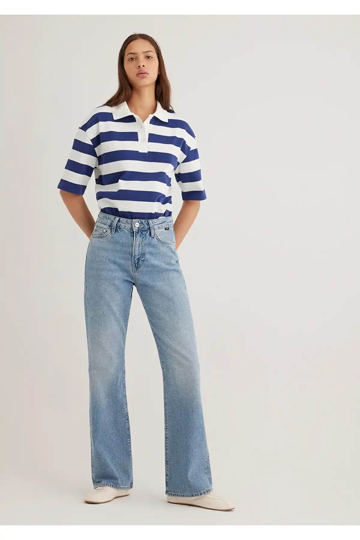 Mavi Miav 90'lar Indigo Slim Jean Pantolon Kadınlar İçin Şık ve Rahat Gündelik Giyim Seçeneği