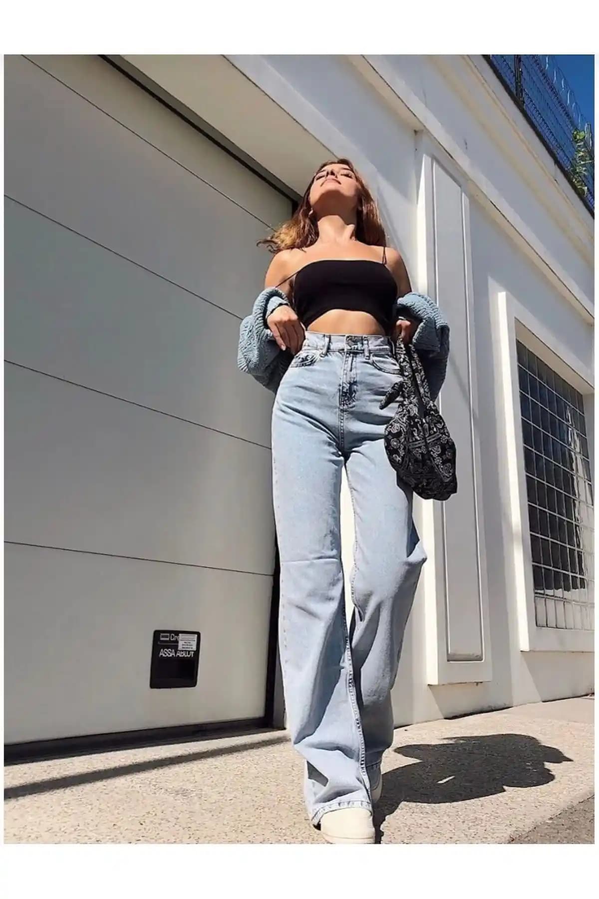 TrendNaturel Jessi Koleksiyonundan Yüksek Bel Bol Paça Denim Pantolon Özellikleri ve Kullanım Alanları