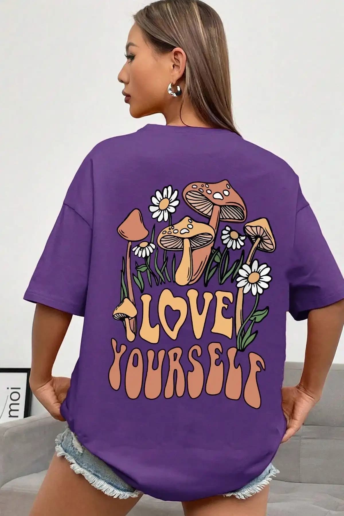 Uyguntarz Unisex Love Yourself Baskılı T-shirt Rahat ve Modern Günlük Giyim Seçeneği