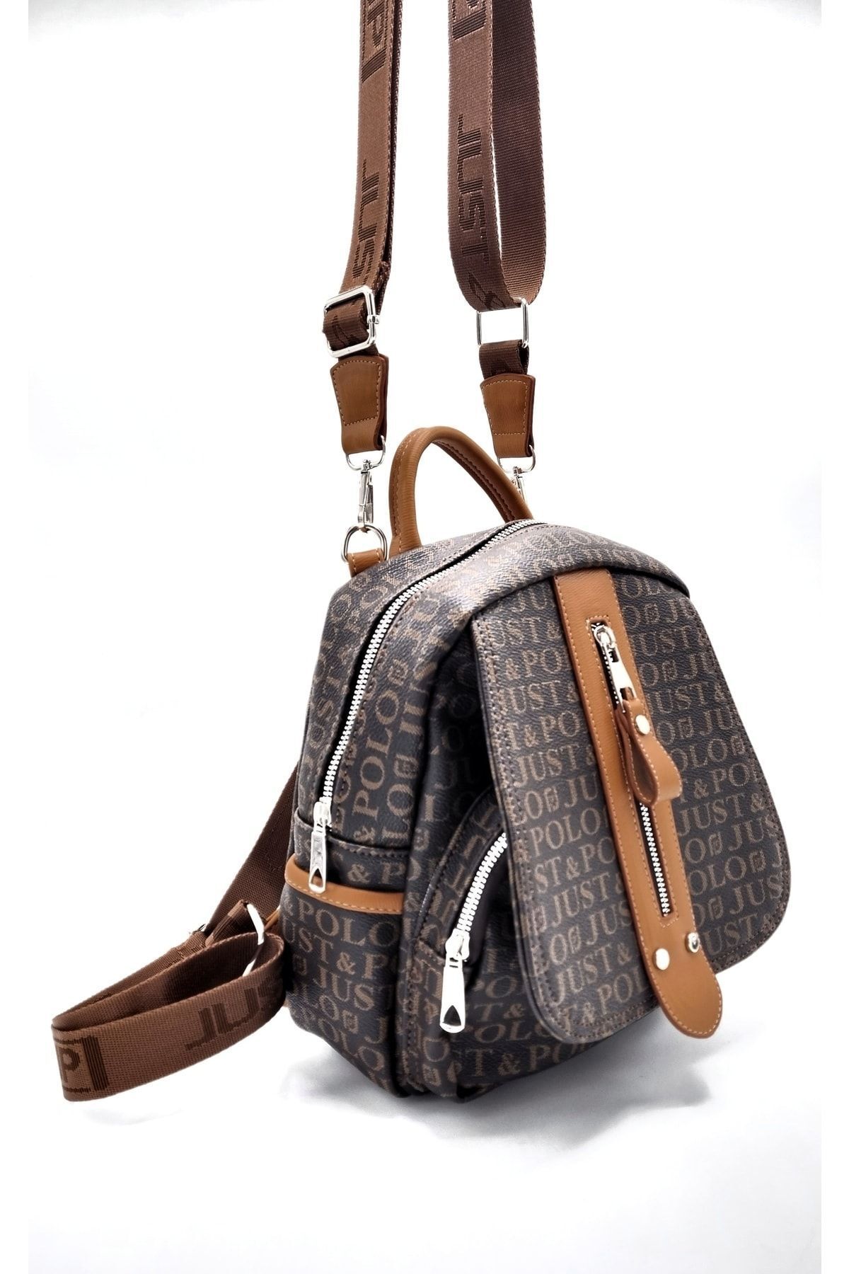 Just Polo Kadın Kahve Taba Monogram Baskılı Sırt ve Omuz Çantası İncelemesi