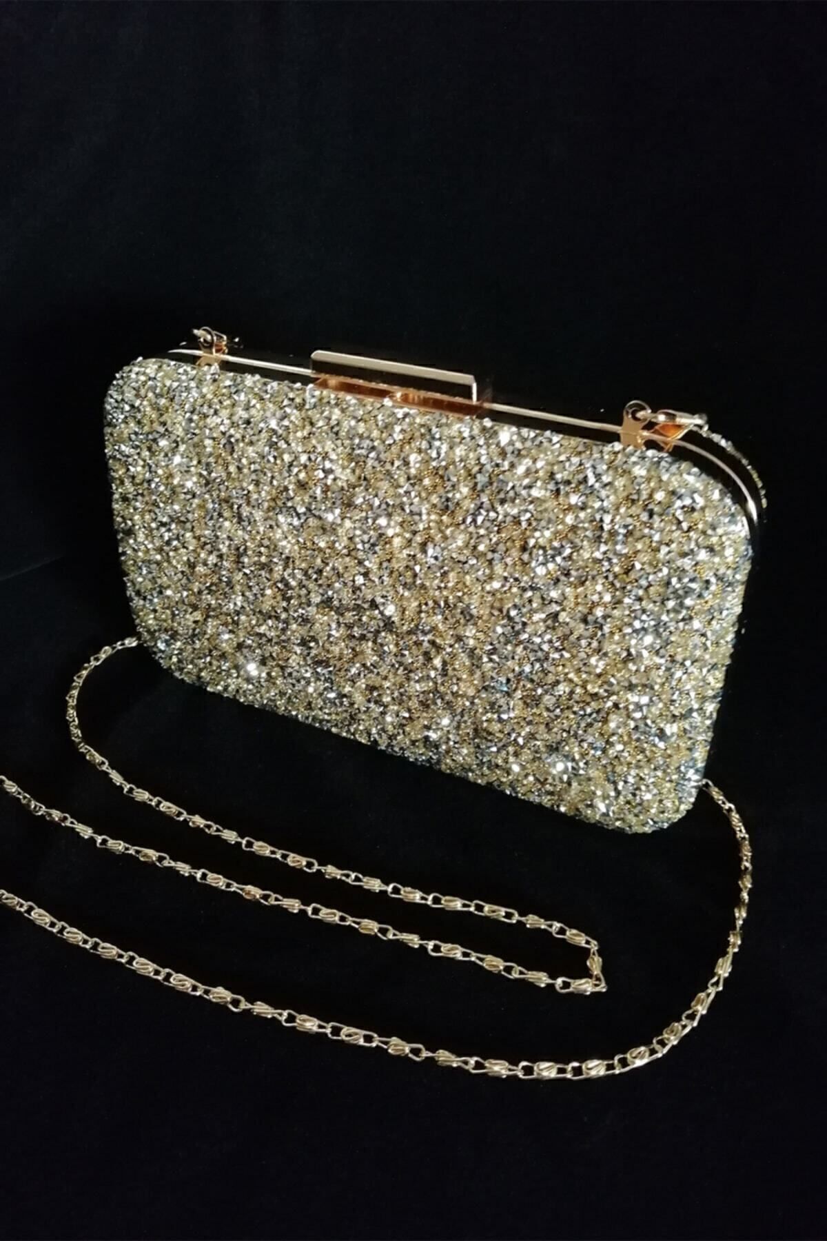 PARKTAN Yakamoz Kadın Altın Taşlı Abiye Clutch Portföy Çanta Hakkında İnceleme